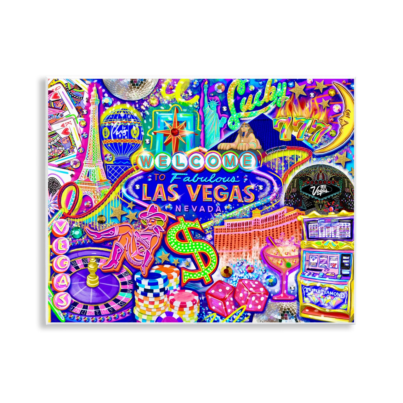 Stupell Industries Fabulous Las Vegas Fun Wall Plaque, design by Jess Stempel